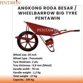 Angkong Roda Besar Bak Besi / Wheelbarrow Big Tyre Iron Bucket